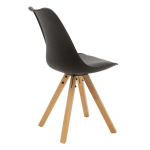 Balou-caron dining table set made of 5 MDF and PP in black-natural shade 100x75cm