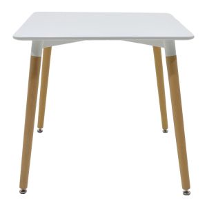 Bella-natali 3-piece dining table set, Mdf, white-natural legs, 80x80x76 cm
