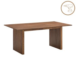 Eleganza-livia 7-piece dining table set, walnut-colored Mdf, 180x99x75.8 cm