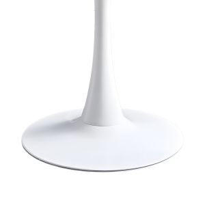 Elijah-ezra dining table set, 3 pieces, Pp-pu, white color, with natural legs, 60x74 cm