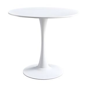 Elijah-gaston dining table set of 3 pieces, Pp-pu, in Taupe-white color with natural legs, 60x74 cm