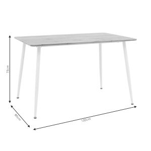 Dining table set Ezra-cuba of 5 Pp-mdf color white-sonoma 120x80x75cm