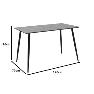 Dining table set Ezra-cuba of 5 Pp-mdf color black-sonoma 120x70x76cm