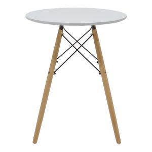 Dining table set Ezra-julita of 3 Pp-mdf white-natural color D60x73cm