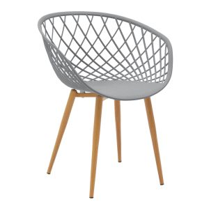 Dining table set Ezra-julita of 3 Pp-mdf in gray-white-natural color D60x73cm