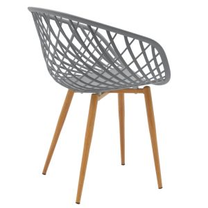 Dining table set Ezra-julita of 3 Pp-mdf in gray-white-natural color D60x73cm
