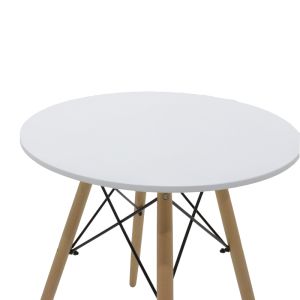Dining table set Ezra-julita of 3 Pp-mdf in gray-white-natural color D60x73cm