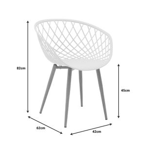 Dining table set Ezra-julita of 3 Pp-mdf in gray-white-natural color D60x73cm