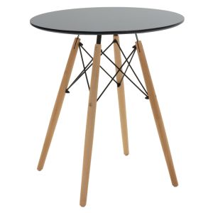 Dining table set Ezra-julita of 3 Pp-mdf in black-natural color D60x73cm