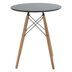 Dining table set Ezra-julita of 3 Pp-mdf in black-natural color D60x73cm