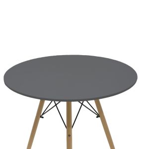 Dining table set Ezra-julita of 3 Pp-mdf in black-natural color D80x73cm