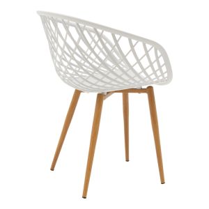 Dining table set Ezra-natali of 3 Pp-mdf white-natural color 80x80x76cm