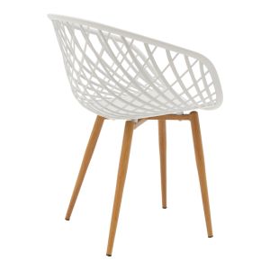 Dining table set Ezra-natali of 5 Pp-mdf white-natural color 120x80x76cm