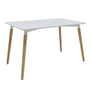 Dining table set Ezra-natali of 5 Pp-mdf white-natural color 120x80x76cm