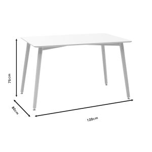Dining table set Ezra-natali of 5 Pp-mdf in gray-white color with natural legs 120x80x76cm