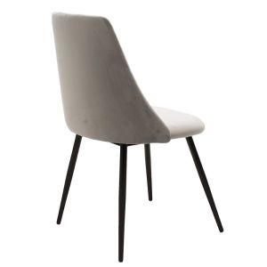 Gustas-giselle 5-piece dining table set, white marble, sintered stone - black metal, 120x60x75cm
