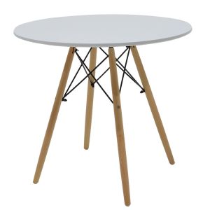 Julita-gaston dining table set of 3 in natural white shade 80x73cm