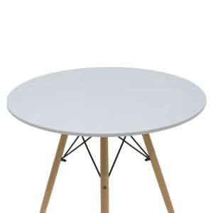 Julita-noor 3-piece dining table set, Mdf, white-beige fabric, 80x73 cm