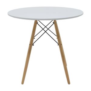 Julita-noor 3-piece dining table set, Mdf, white-beige fabric, 80x73 cm