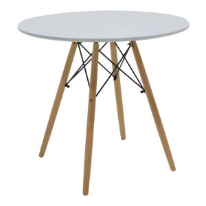 Julita-noor 3-piece dining table set, Mdf, white-beige fabric, 80x73 cm