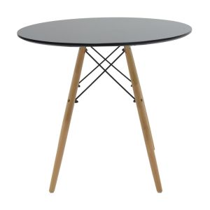 Julita-noor 3-piece dining table set, Mdf, black-beige fabric, 80x73 cm