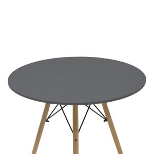 Julita-noor 3-piece dining table set, Mdf, black-beige fabric, 80x73 cm