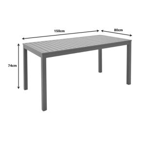 Dining table set Kliton-azelie 5 pieces in champagne color 150x80x74cm