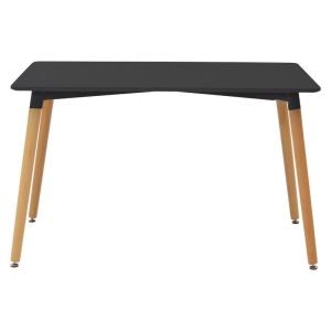 Natali-bella dining table set, 5 pieces, Mdf in black-natural color, 120x80x76cm