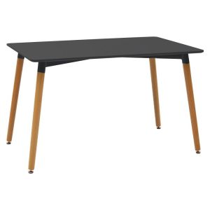 Natali-bella dining table set, 5 pieces, Mdf in black-natural color, 120x80x76cm