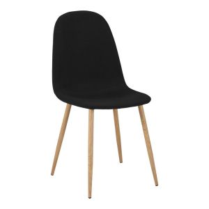Natali-bella dining table set, 5 pieces, Mdf in black-natural color, 120x80x76cm