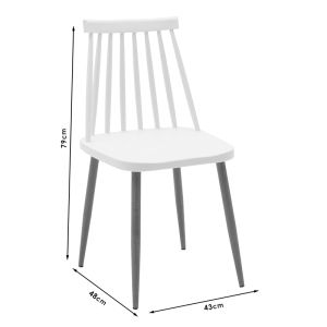 Aurora-Cuba dining table set of 5 Pp-mdf color white-sonoma 120x80x75cm