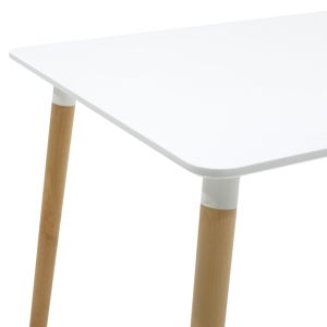 Dining table set Natalie-Gaston set 5 pieces white in white-natural shade 120x80x73cm