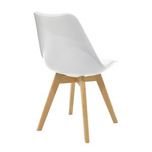 Dining table set Natalie-Gaston set 5 pieces white in white-natural shade 120x80x73cm