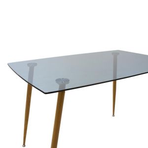 Chloe-caron 5-piece dining table set in dark gray-black 120x70x75cm