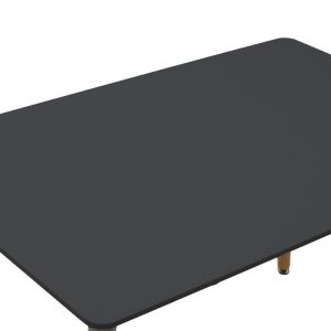 5-piece dining table set Natali-parker Madf in black-natural color 120x80x76cm