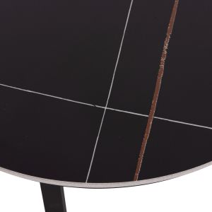 Coffee table set 2 pcs Talos Hm18140.02 ceramic top with black marble look φ70+φ50