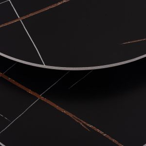 Coffee table set 2 pcs Talos Hm18140.02 ceramic top with black marble look φ70+φ50