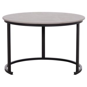 Coffee table set 2 pcs Talos Hm18140.04 ceramic top with a look of gray marble φ70+φ50