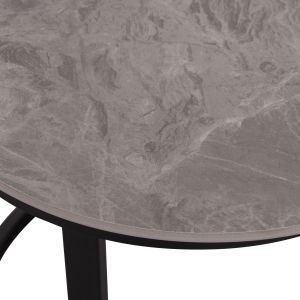 Coffee table set 2 pcs Talos Hm18140.04 ceramic top with a look of gray marble φ70+φ50