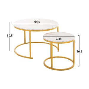 Set of MDF coffee tables, marble design Hm8763,11