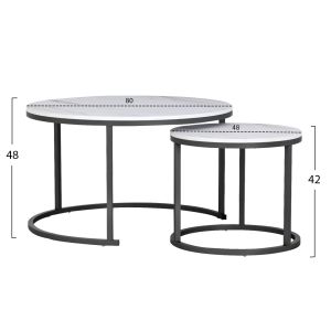 Set of MDF coffee tables, marble design Hm8763,12