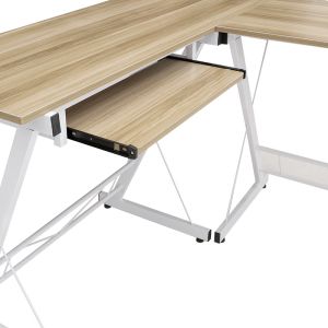 Компютърна маса-бюро Levi с плот Mdf цвят дъб 158x120x73cm