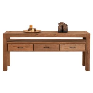 Конзола Grayson с 3 чекмеджета от тиково дърво Hm9556 в натурален цвят 180x45x80hcm