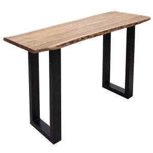 Конзола Lizard Slim масив акация и черен метален крак 140x45x75,5cm