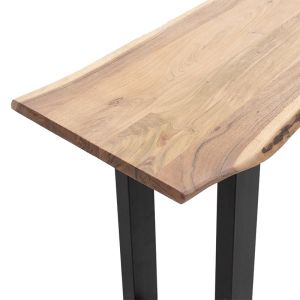 Конзола Lizard Slim масив акация и черен метален крак 140x45x75,5cm