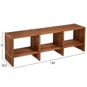 Конзола Niya Hm9831 от масивно тиково дърво в натурален цвят 130x29,5x46hcm