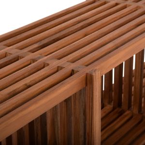 Конзола Niya Hm9831 от масивно тиково дърво в натурален цвят 130x29,5x46hcm