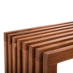 Конзола Niya Hm9831 от масивно тиково дърво в натурален цвят 130x29,5x46hcm