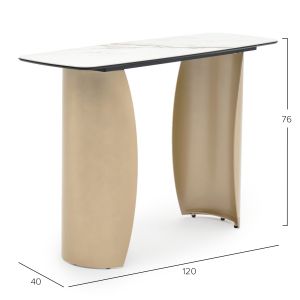 Конзола Obsession Sm18088 керамичен плот със стъкло-метални крака 120x40x76всм.