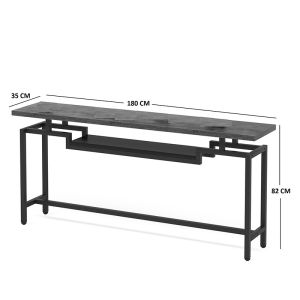Конзола Onole от орех - черен метал 180x35x82см